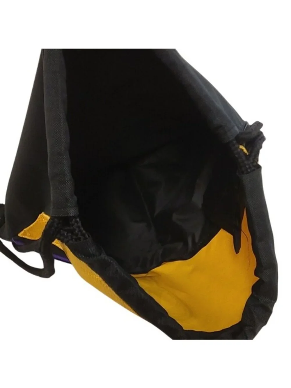 Harlem Wizards Basketball String Bag Travel Bag Bookbag Black Yellow Purple OS